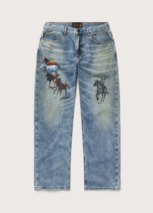 All Over Print Straight Leg Jeans | Indigo
