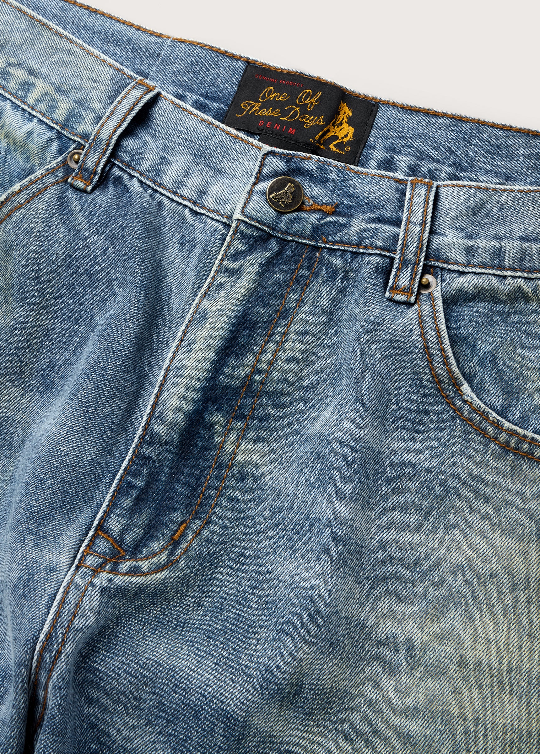 All Over Print Straight Leg Jeans | Indigo | SP26 | One Of These Days