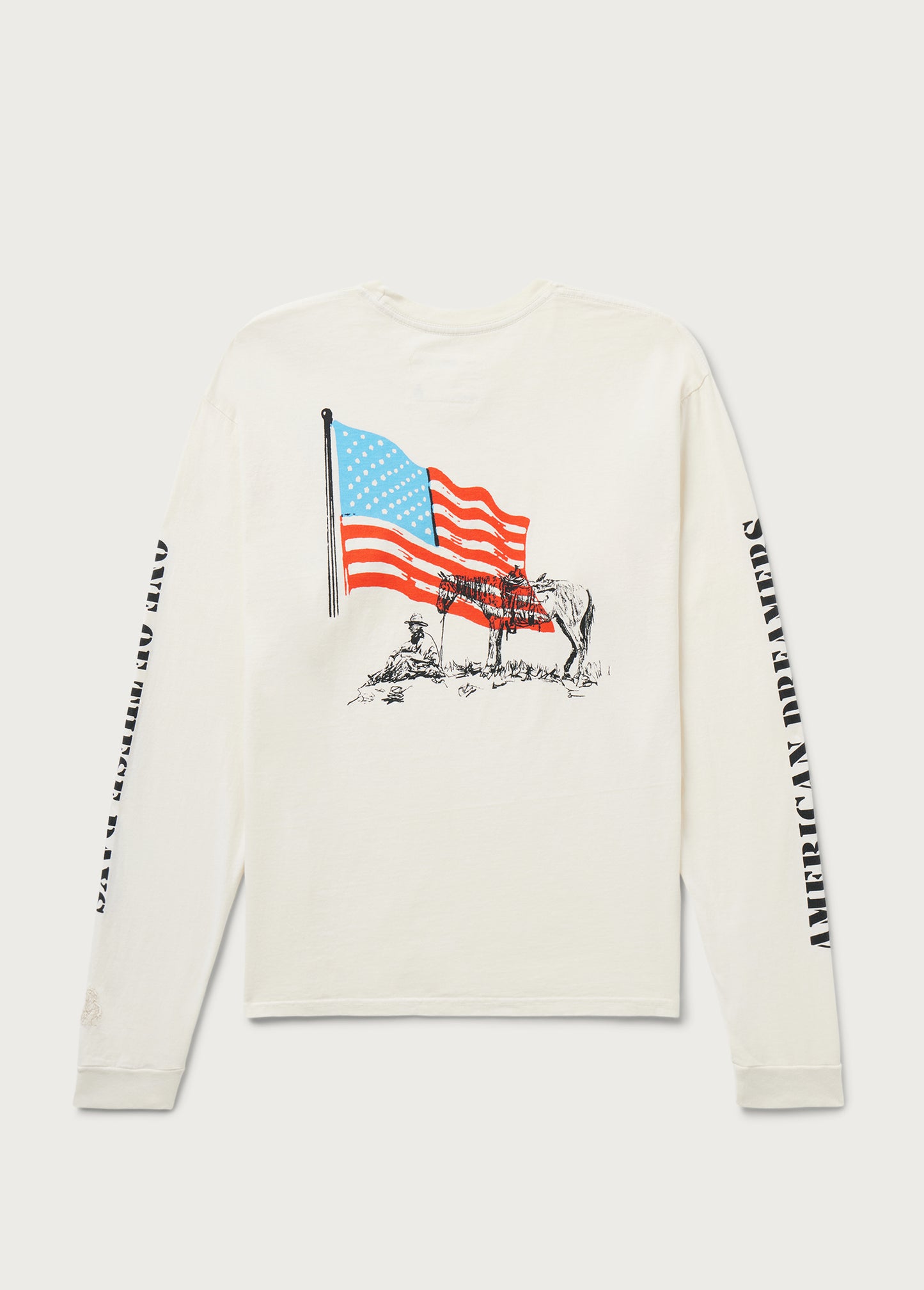 American Flag Cowboy Longsleeve Shirt | Bone