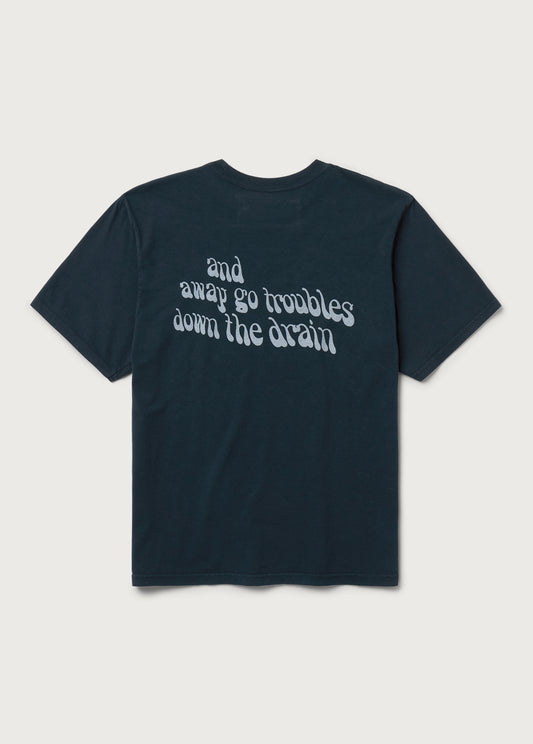 Away Go Troubles Tee | Hard Washed Black