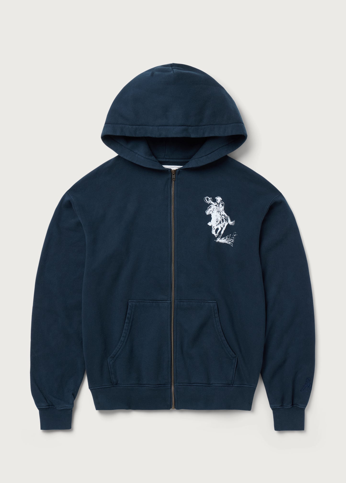 Barbed Zip Up Hoodie | Hard Washed Navy