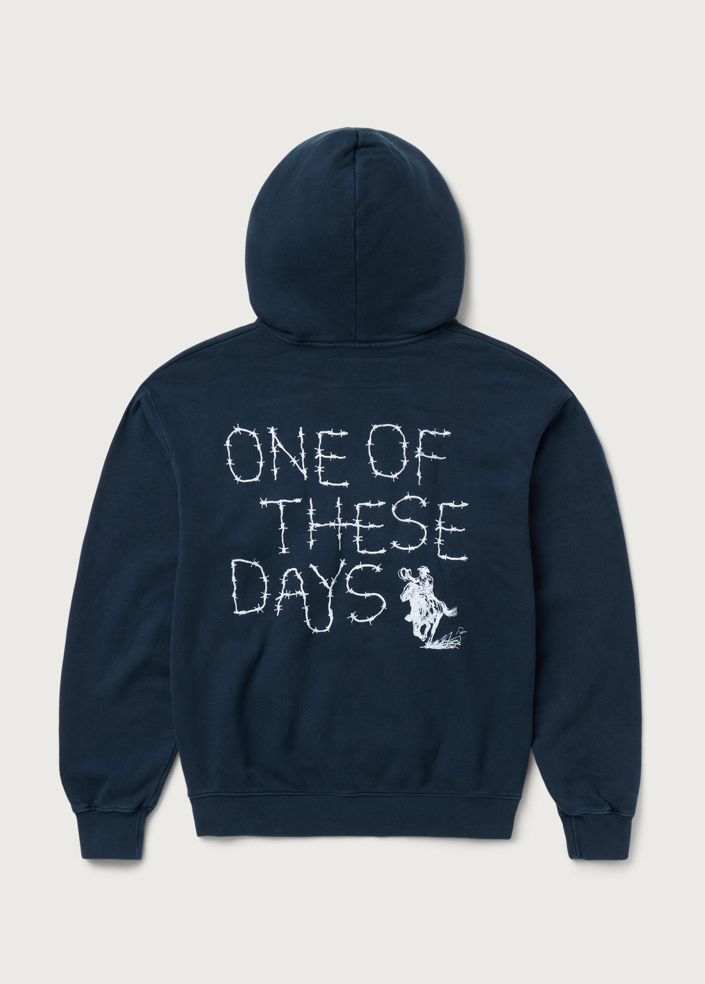 Barbed Zip Up Hoodie | Hard Washed Navy