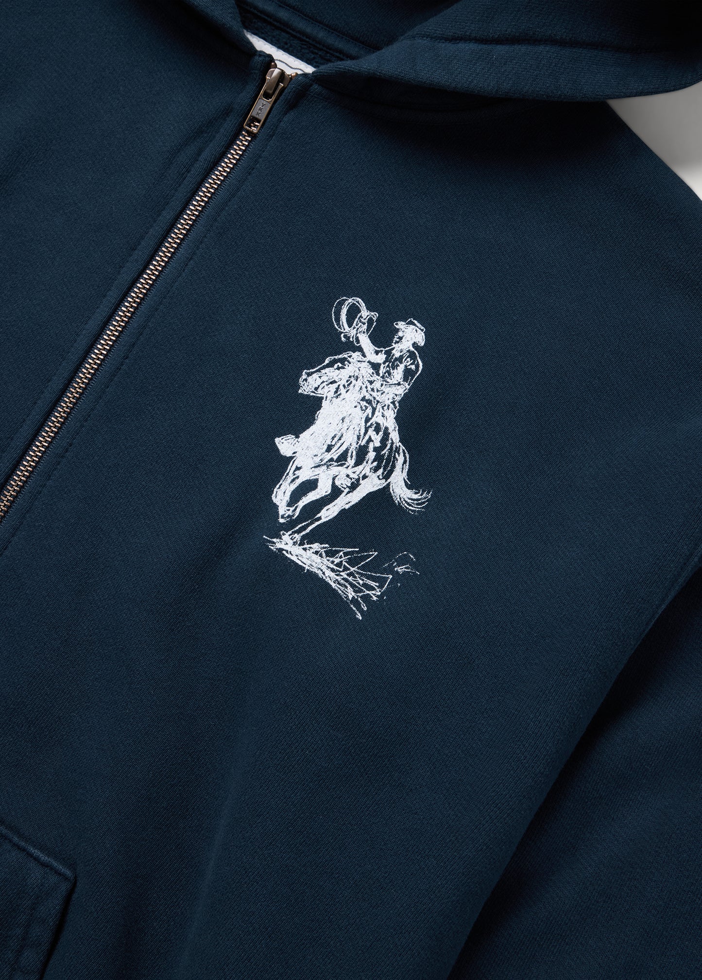 Barbed Zip Up Hoodie | Hard Washed Navy