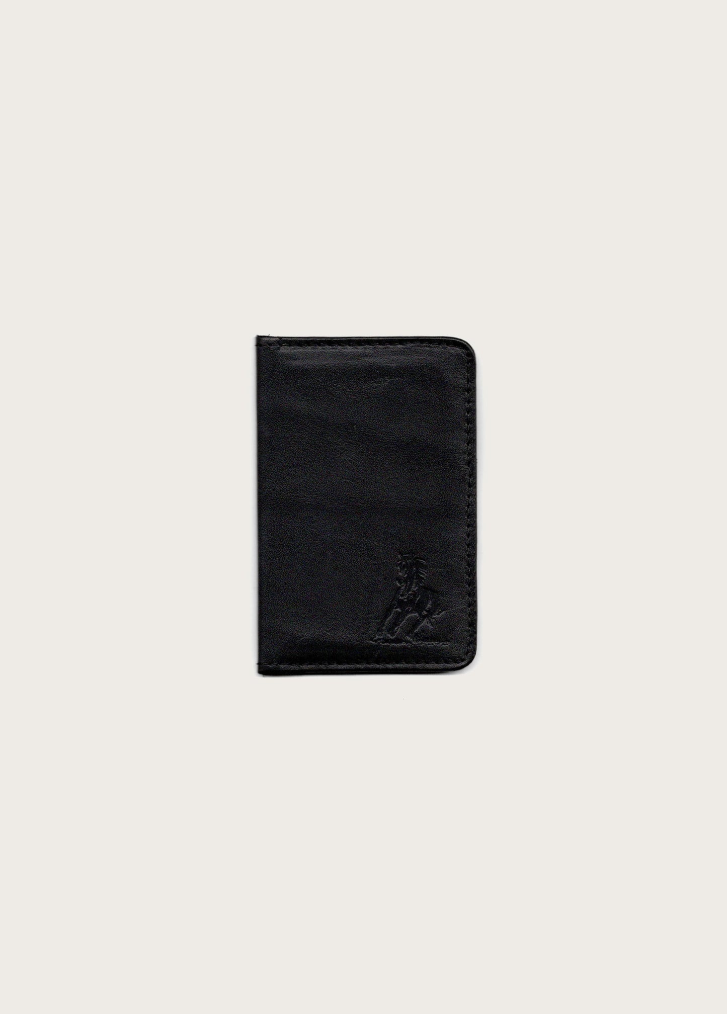 Running Horse Logo Leather Card Holder | Black