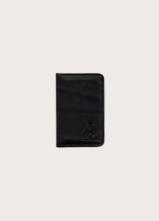 Running Horse Logo Leather Card Holder | Black