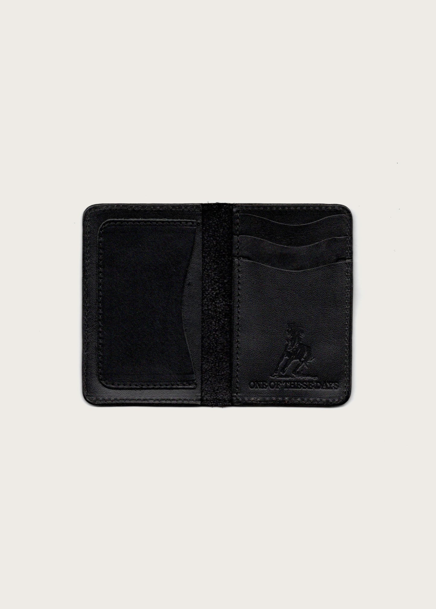 Running Horse Logo Leather Card Holder | Black