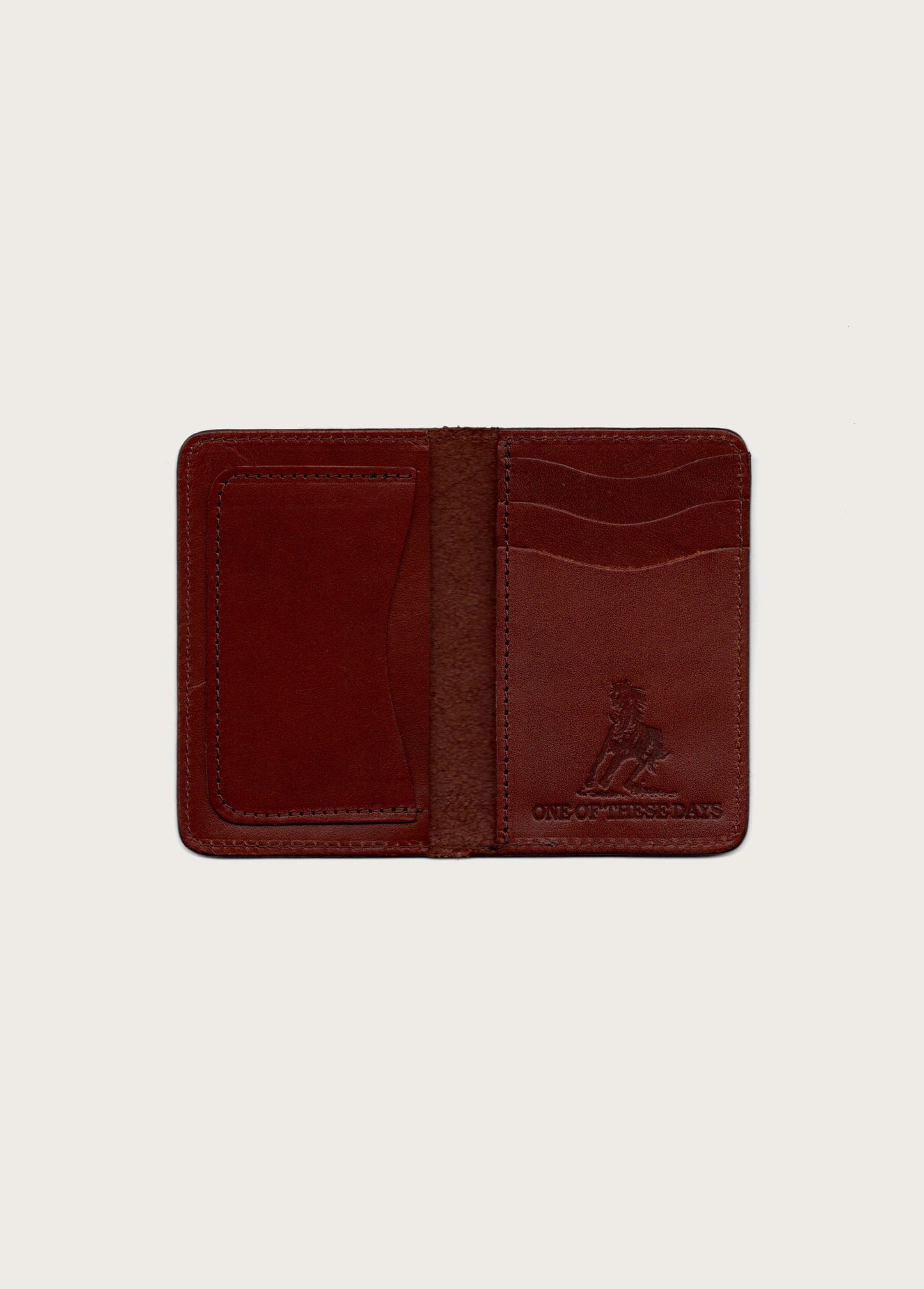 Running Horse Logo Leather Card Holder | Brown