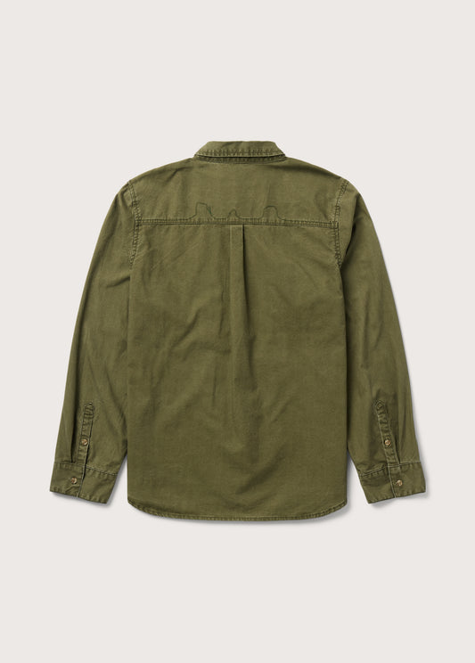 Twill Button Down Shirt | Olive