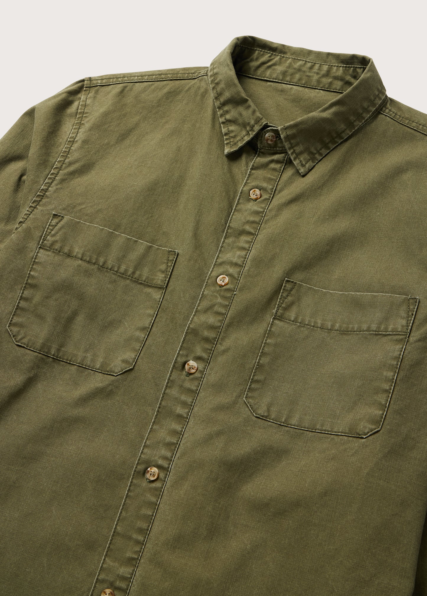 Twill Button Down Shirt | Olive