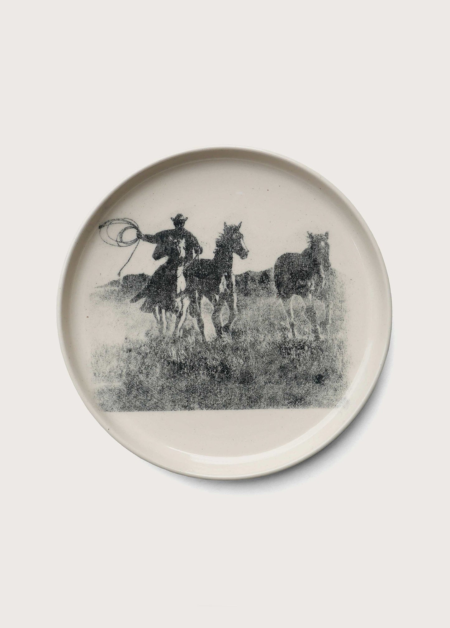 Spirit Of The Plain White Stoneware Ceramic Plate