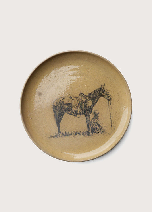 Time To Move On Textured Buff Ceramic Plate 01