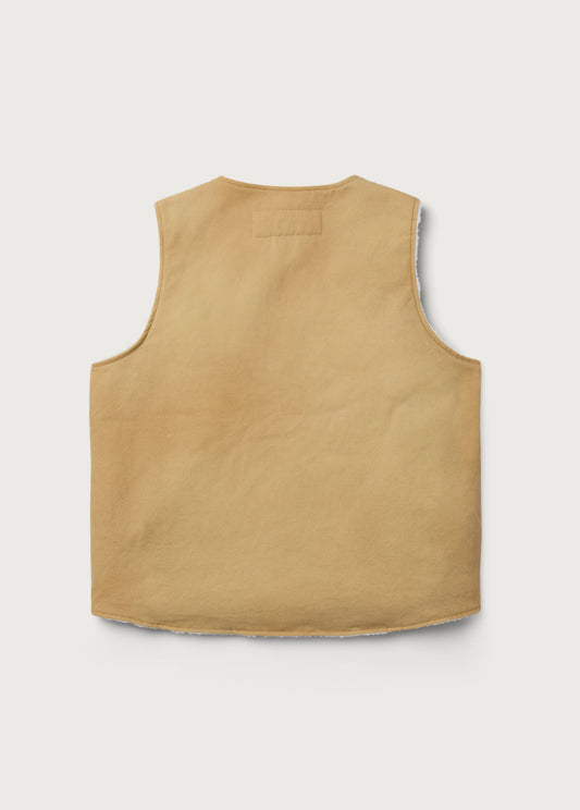 Canvas Sherpa Lined Vest | Washed Tan