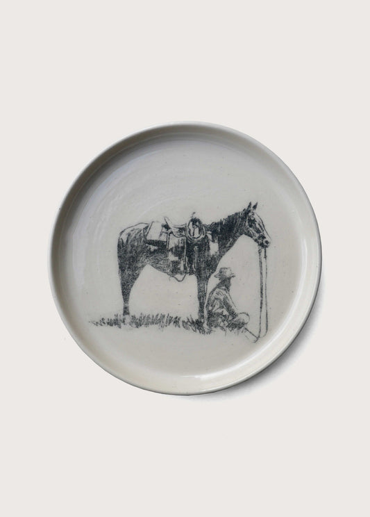 Time To Move On White Stoneware Ceramic Plate 01