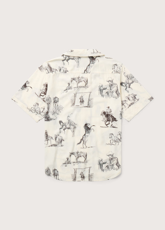 Charcoal Montage Camp Shirt | Bone