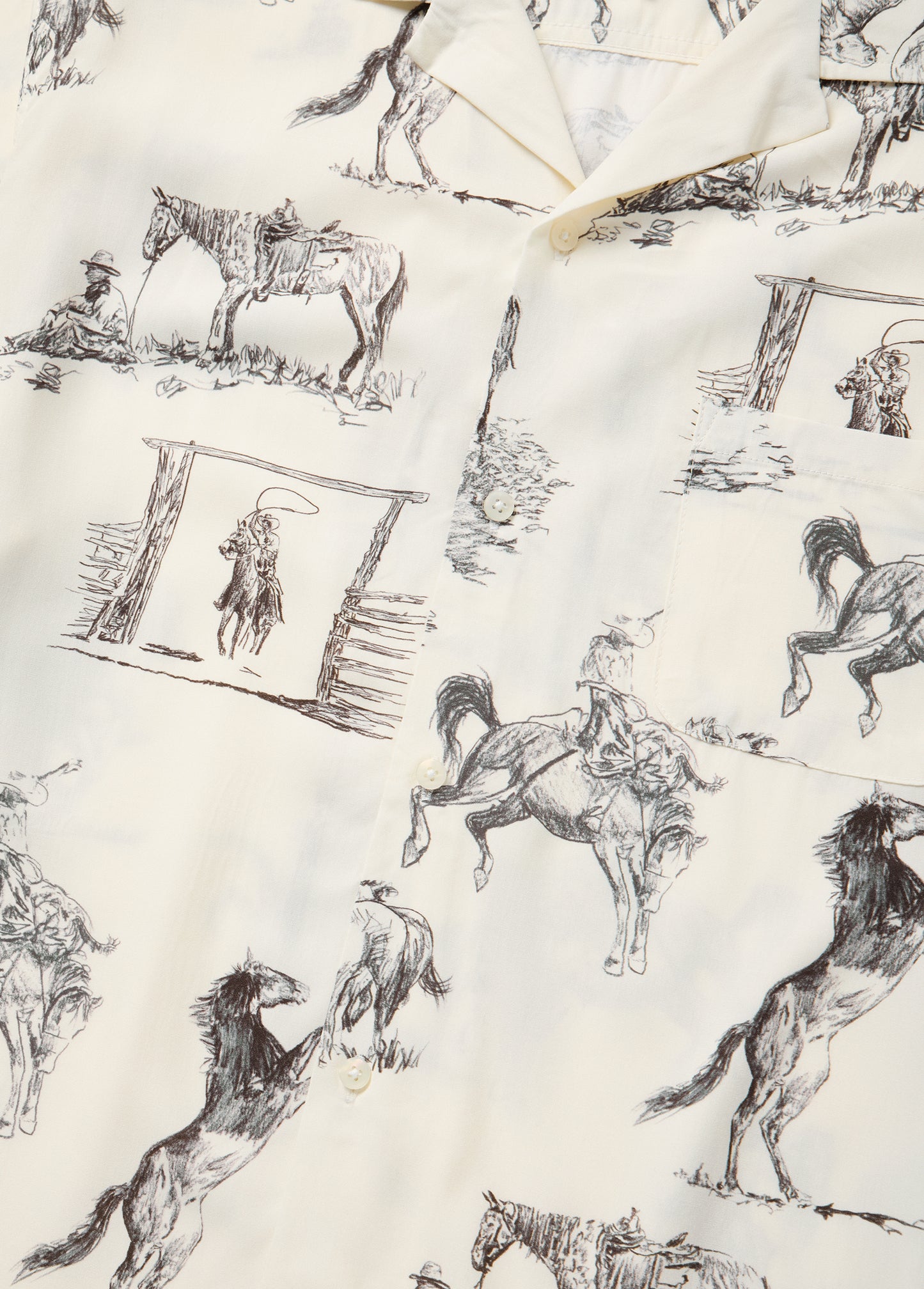 Charcoal Montage Camp Shirt | Bone
