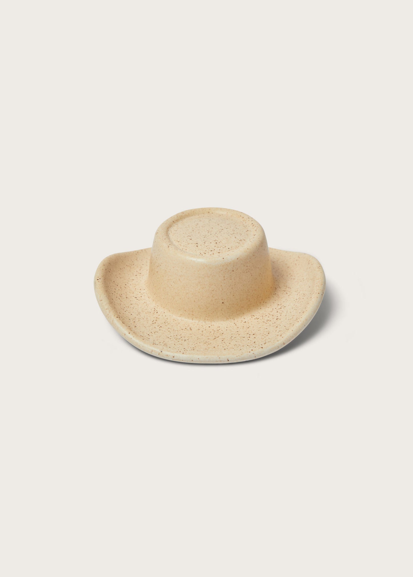 Ceramic Hat Ashtray | Speckled Buff
