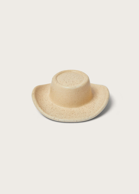 Ceramic Hat Ashtray | Speckled Buff