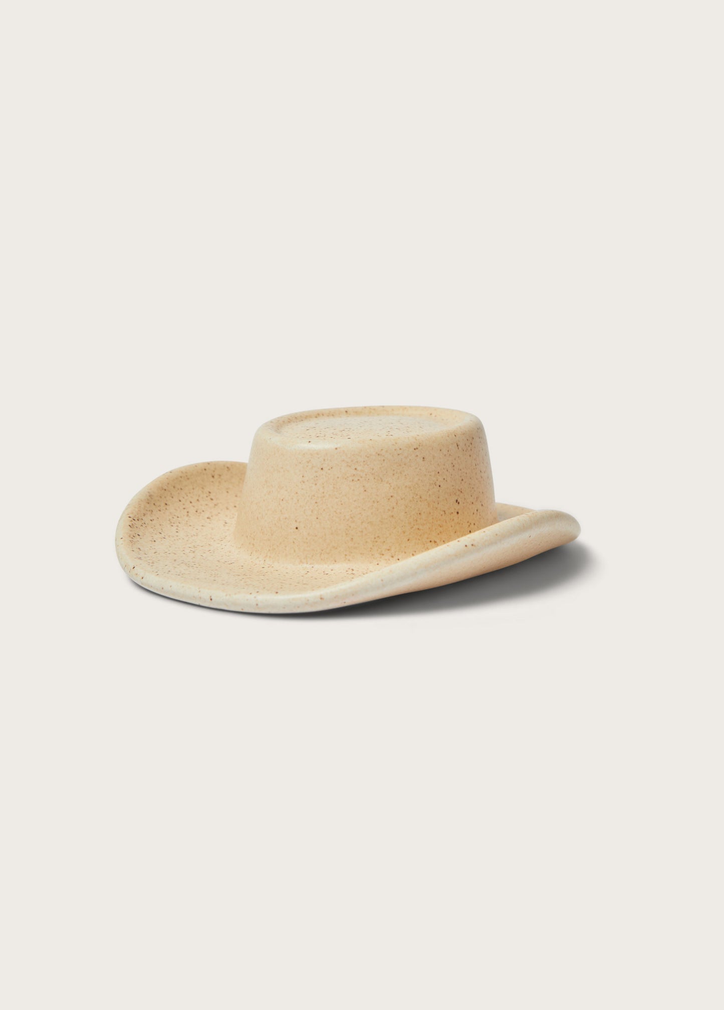 Ceramic Hat Ashtray | Speckled Buff