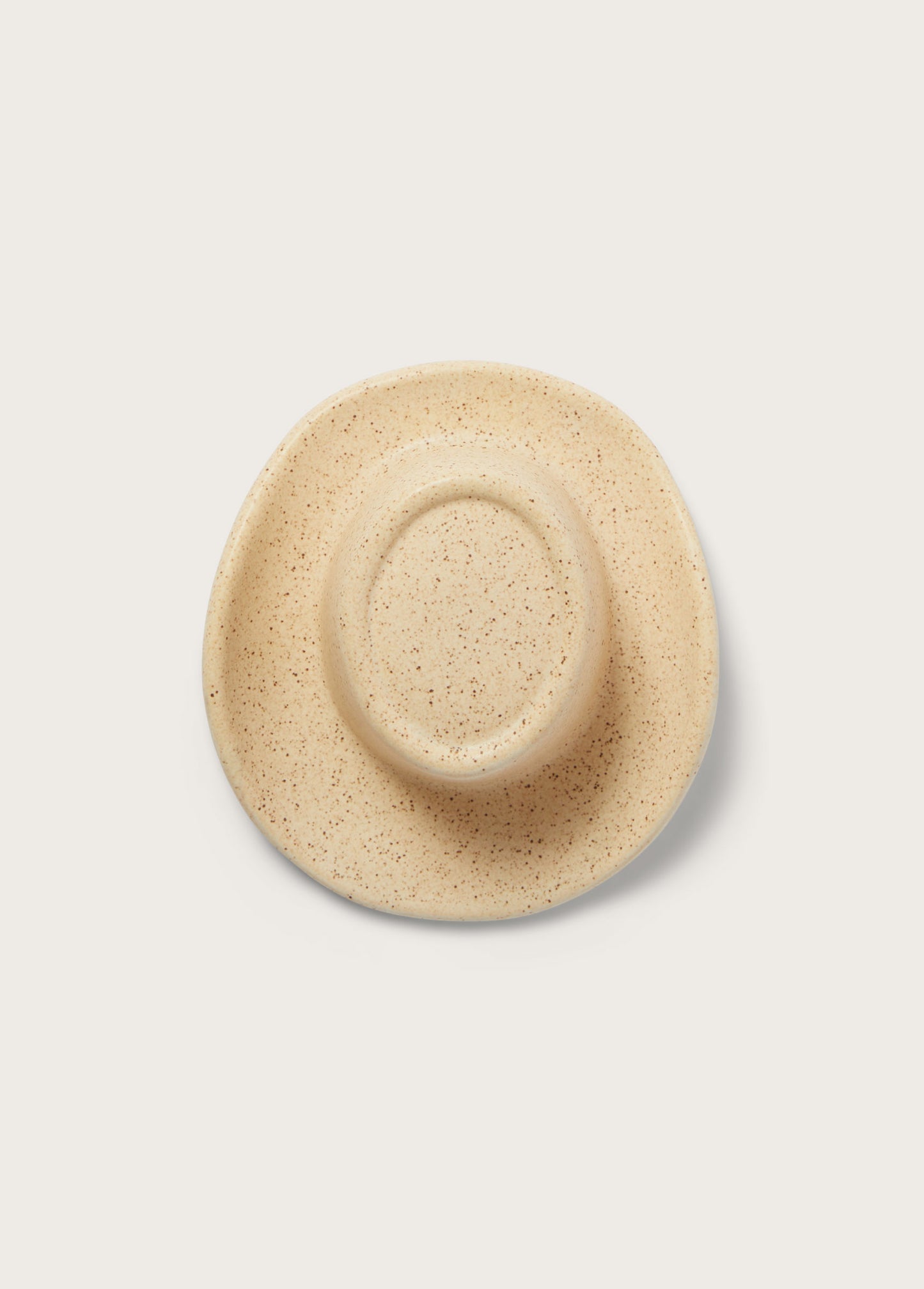 Ceramic Hat Ashtray | Speckled Buff