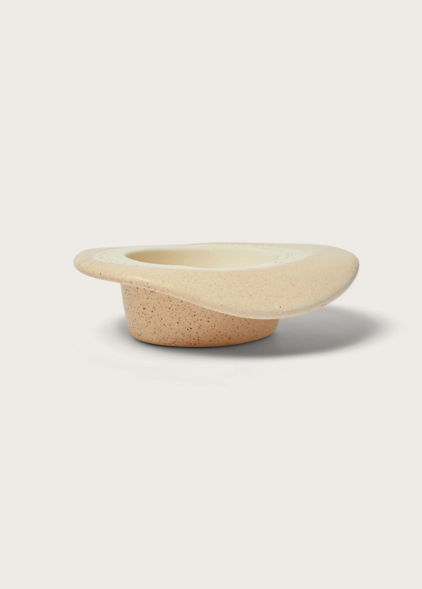 Ceramic Hat Ashtray | Speckled Buff