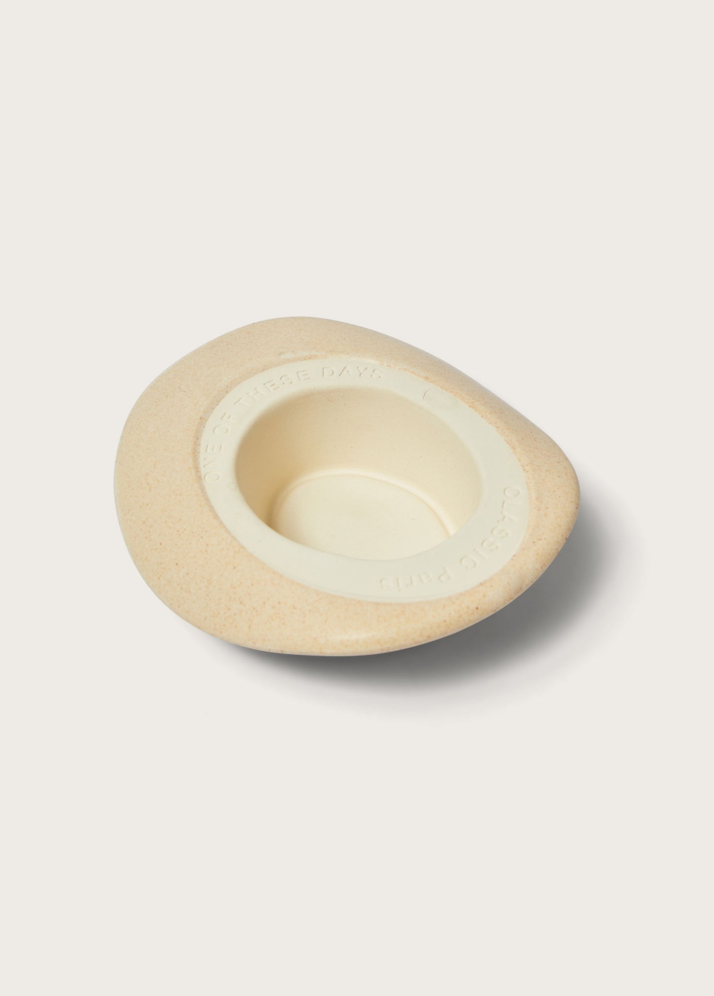 Ceramic Hat Ashtray | Speckled Buff