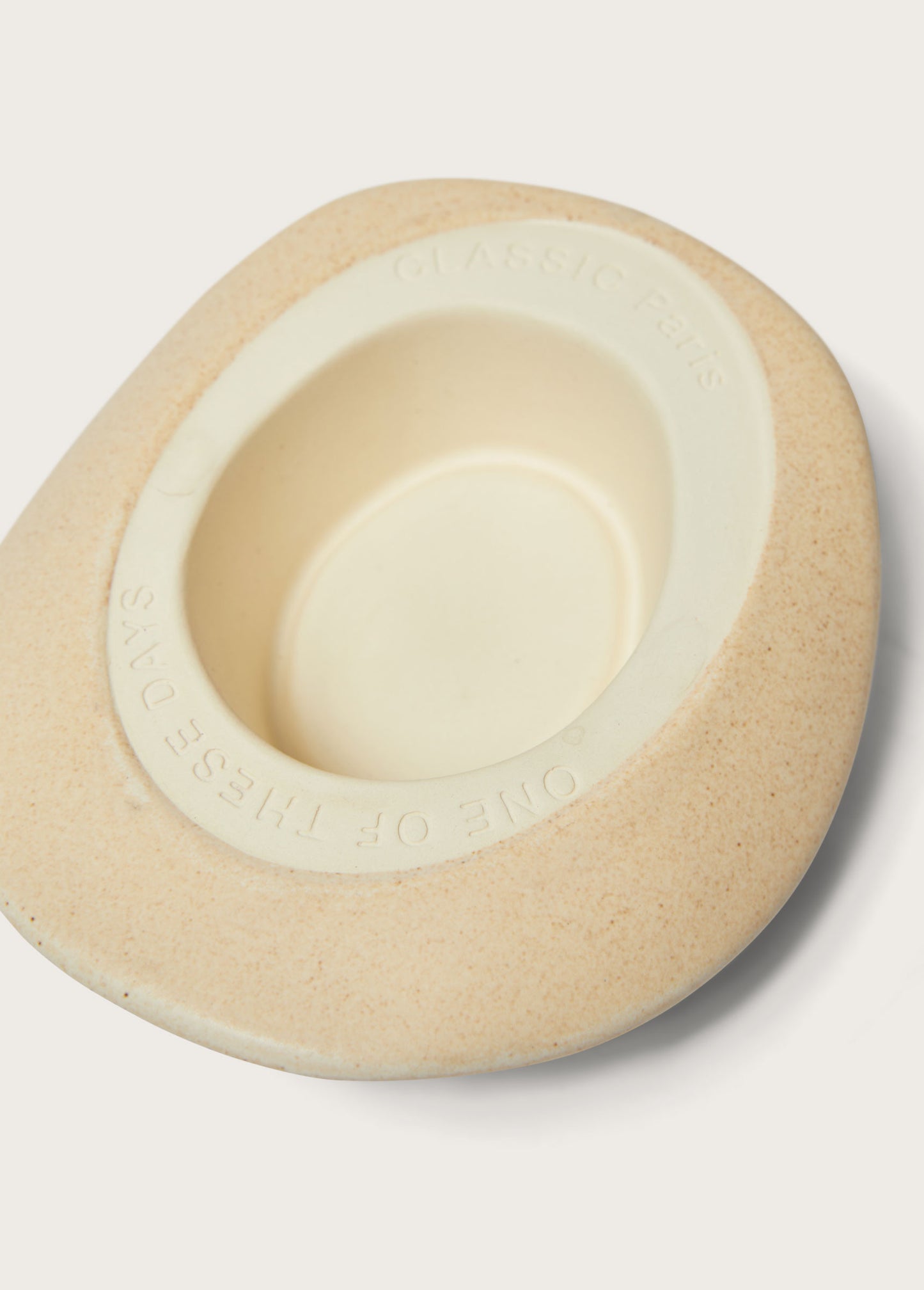 Ceramic Hat Ashtray | Speckled Buff
