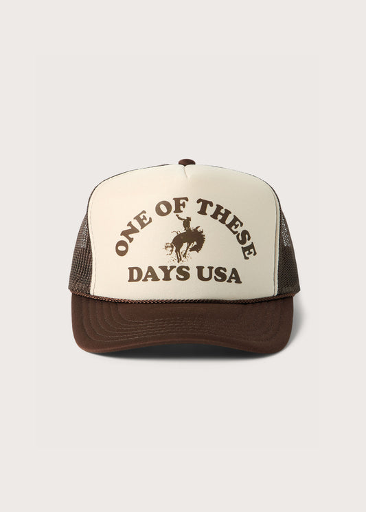 Days USA Foam Trucker Hat | Tan Brown