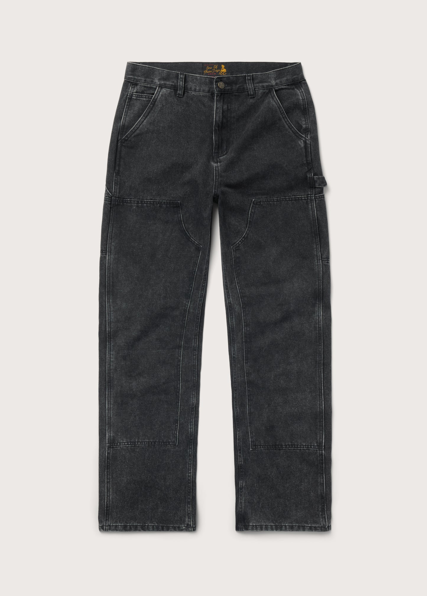 Denim Double Knee Pant | Black