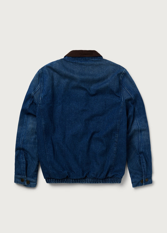 Embroidered Leisure Jacket | Dark Washed Denim