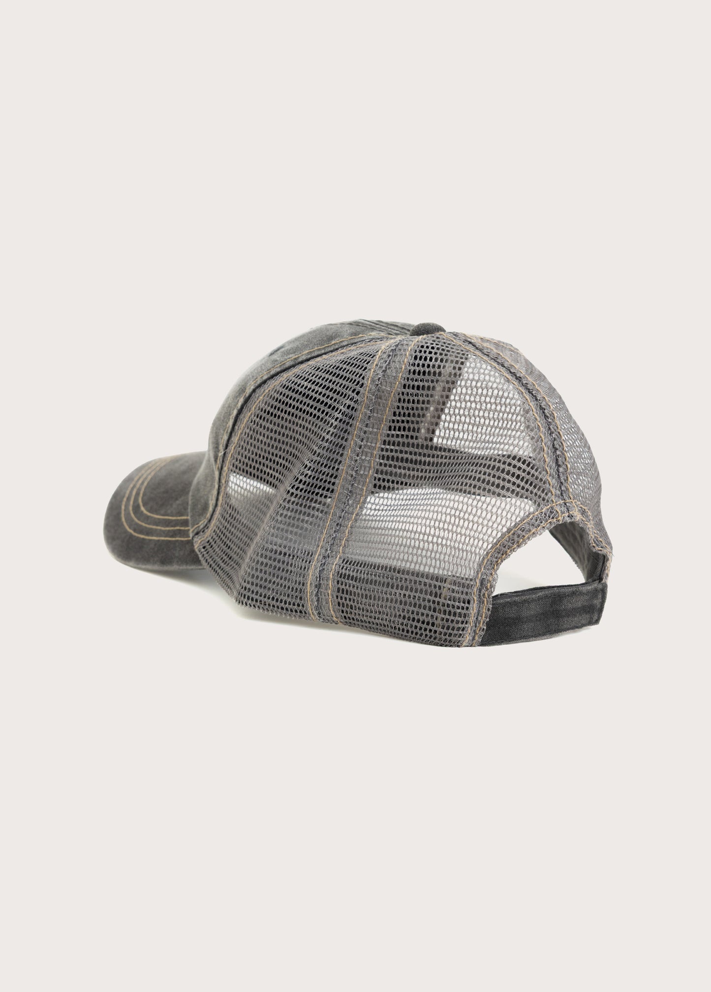 Distressed Leather Patch Hat | Charcoal
