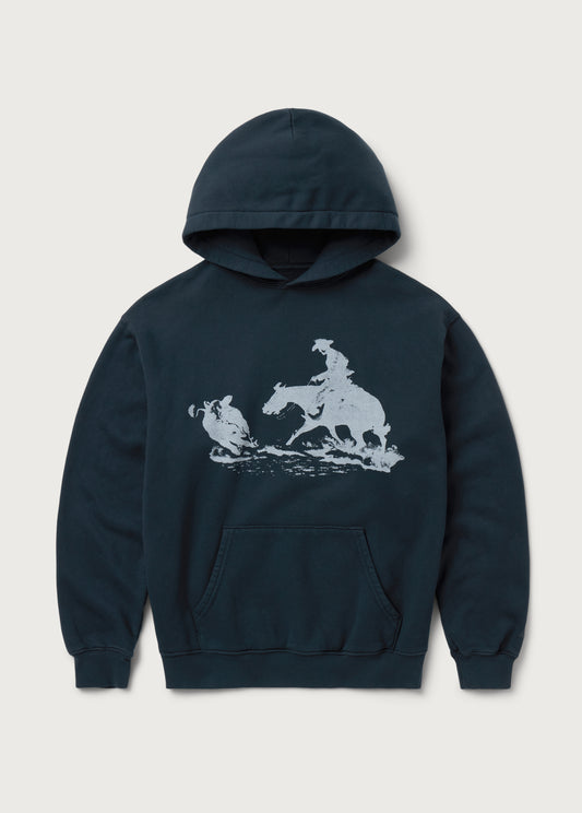 Driftin' Back Hooded Sweatshirt | Hard Washed Black