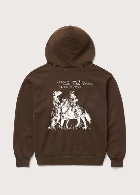 Follow The Road Hooded Sweatshirt | Dark Brown