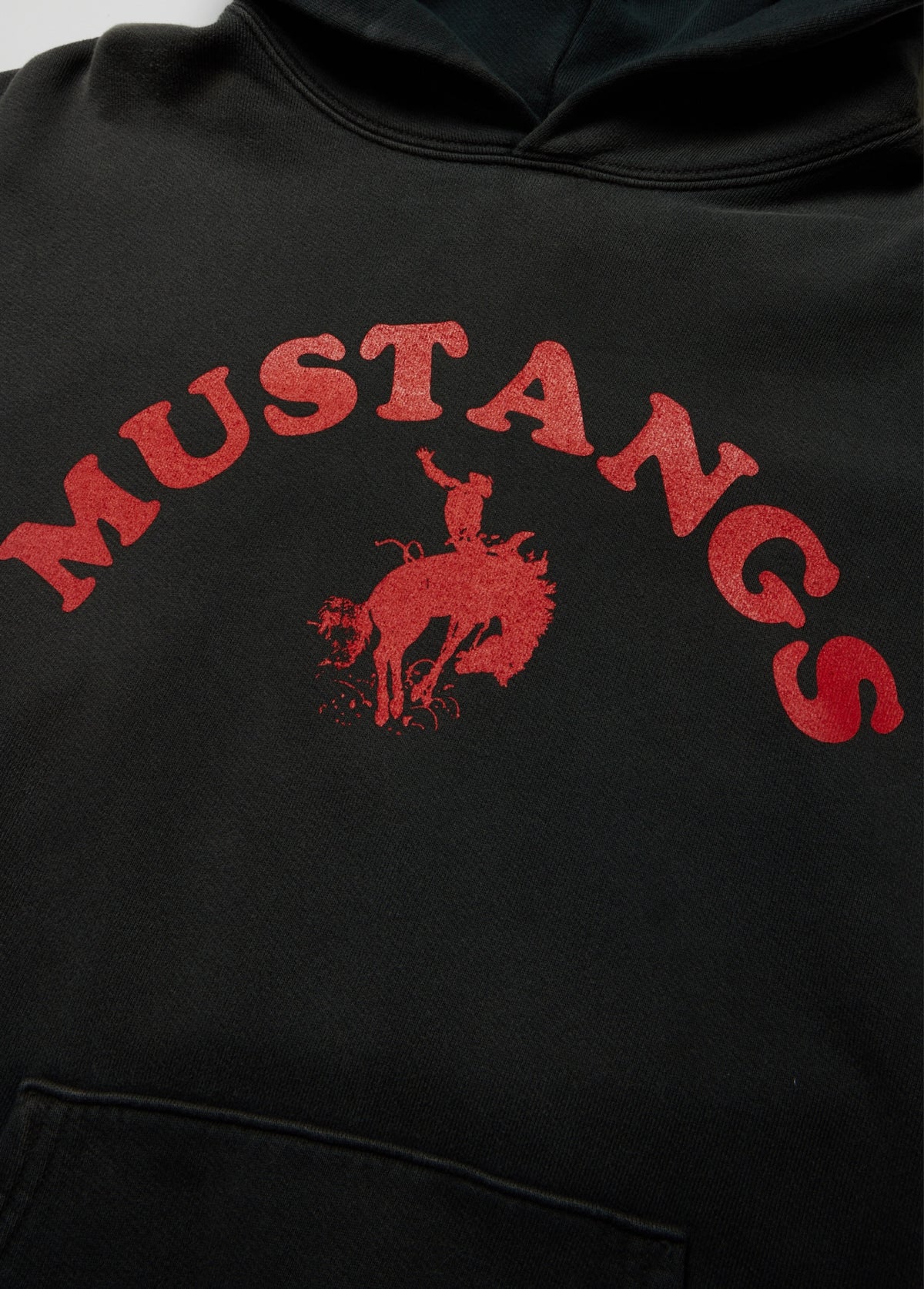 Good Luck Mustangs Hooded Sweatshirt | Sun Faded Black