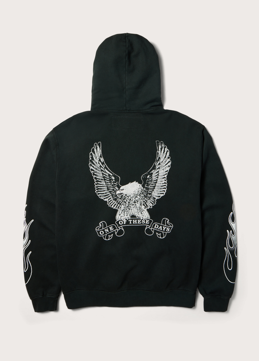 An American Original Zip Up Hooded Sweatshirt | Sun Faded Black