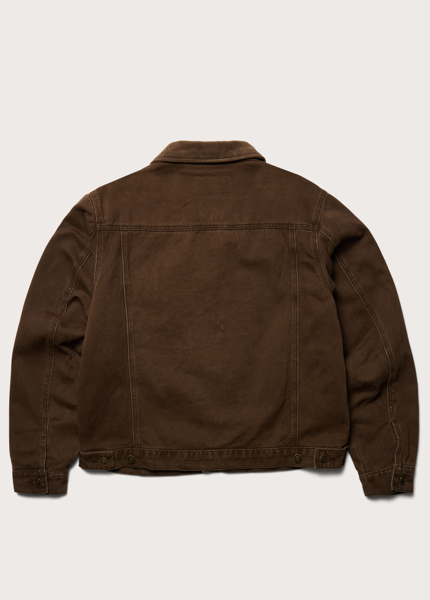 Lined Trucker Jacket | Washed Brown Denim