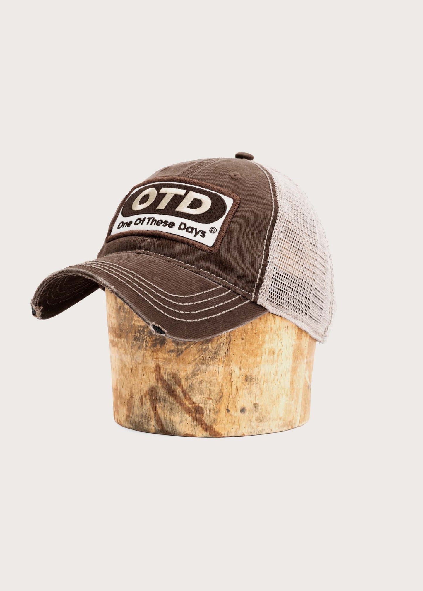 OTD Distressed Canvas Trucker Hat | Brown