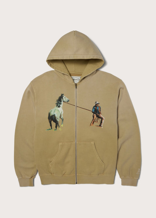 Rest of Time Zip Up Hooded Sweatshirt | Sun Faded Sand