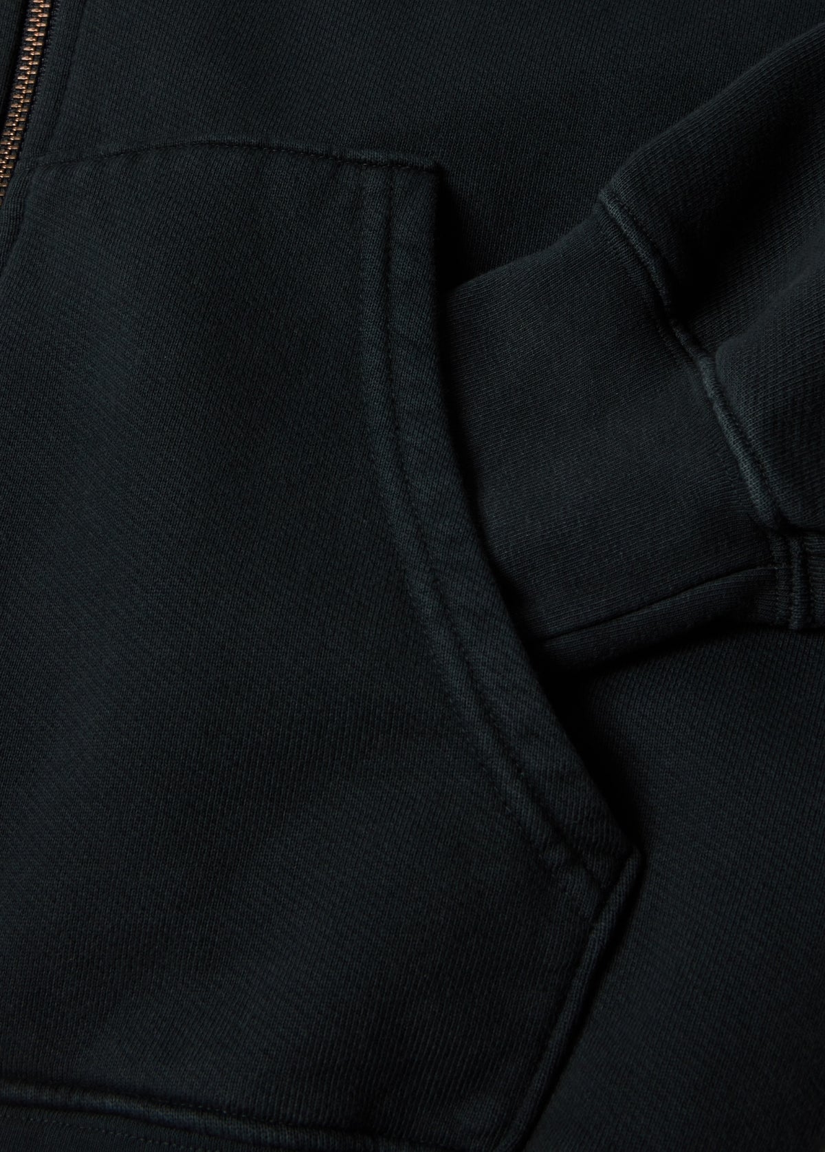 Into The Distance Zip Up Hooded Sweatshirt | Washed Black