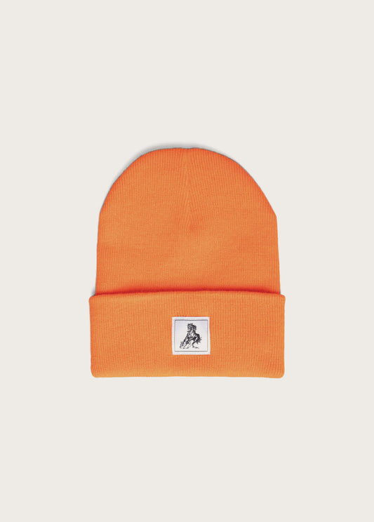 Horse Label Cuff Beanie | Hunter Orange