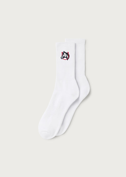 Horse Shoe Sock | White