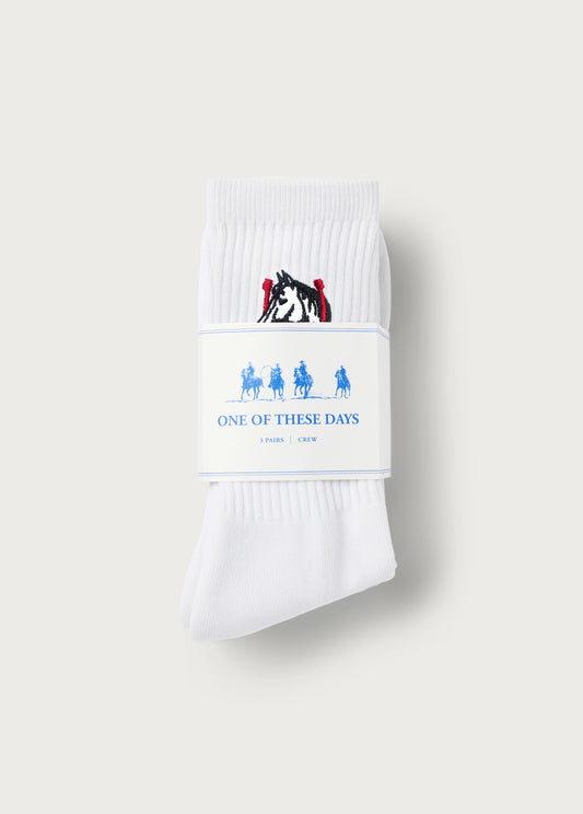 Horse Shoe Sock | White