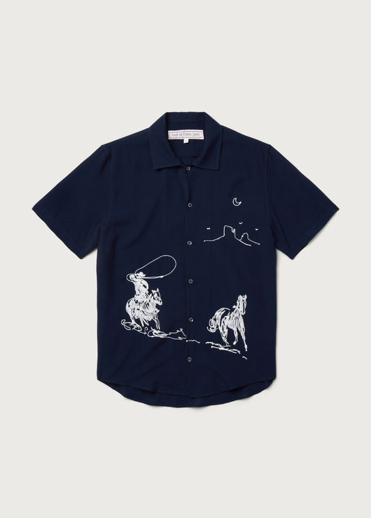 Into The Distance Camp Shirt | Navy