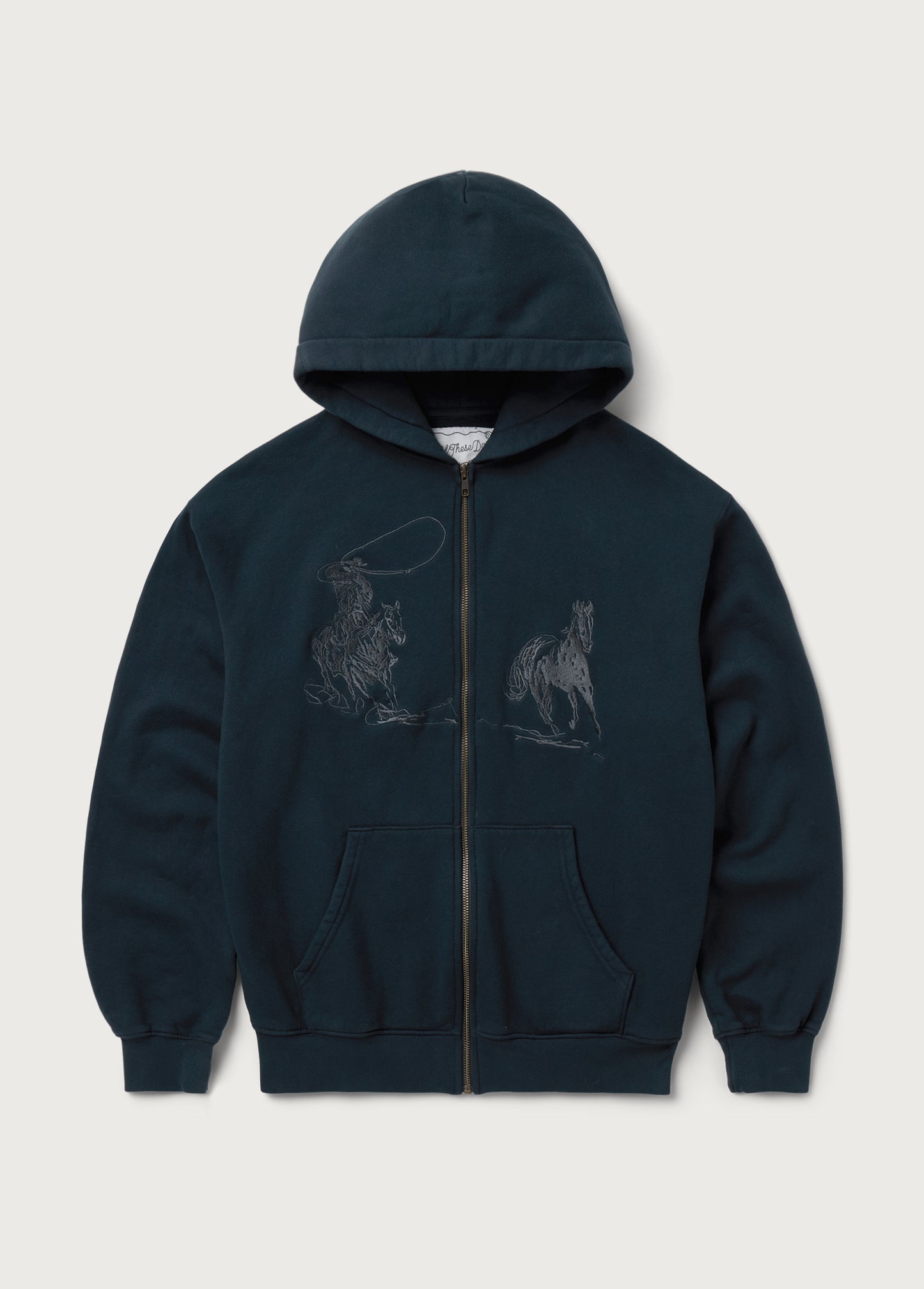 Into The Distance Zip Up Hoodie | Washed Black