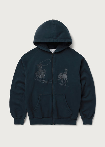 Into The Distance Zip Up Hoodie | Washed Black | FW25 | One of