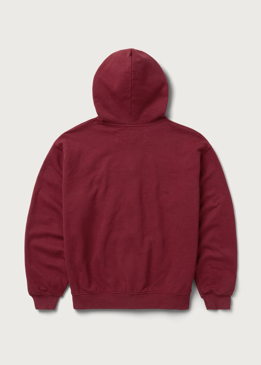 Into The Distance Zip Up Hoodie | Washed Burgundy