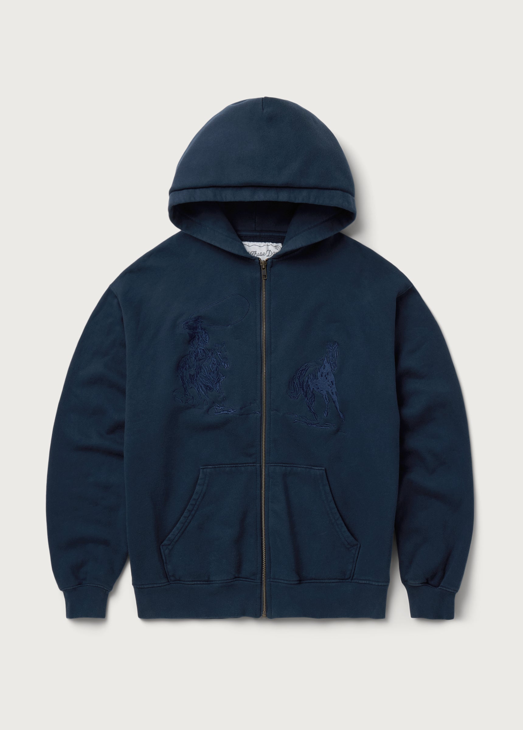 Into The Distance Zip Up Hoodie | Washed Navy | FW25 | One of