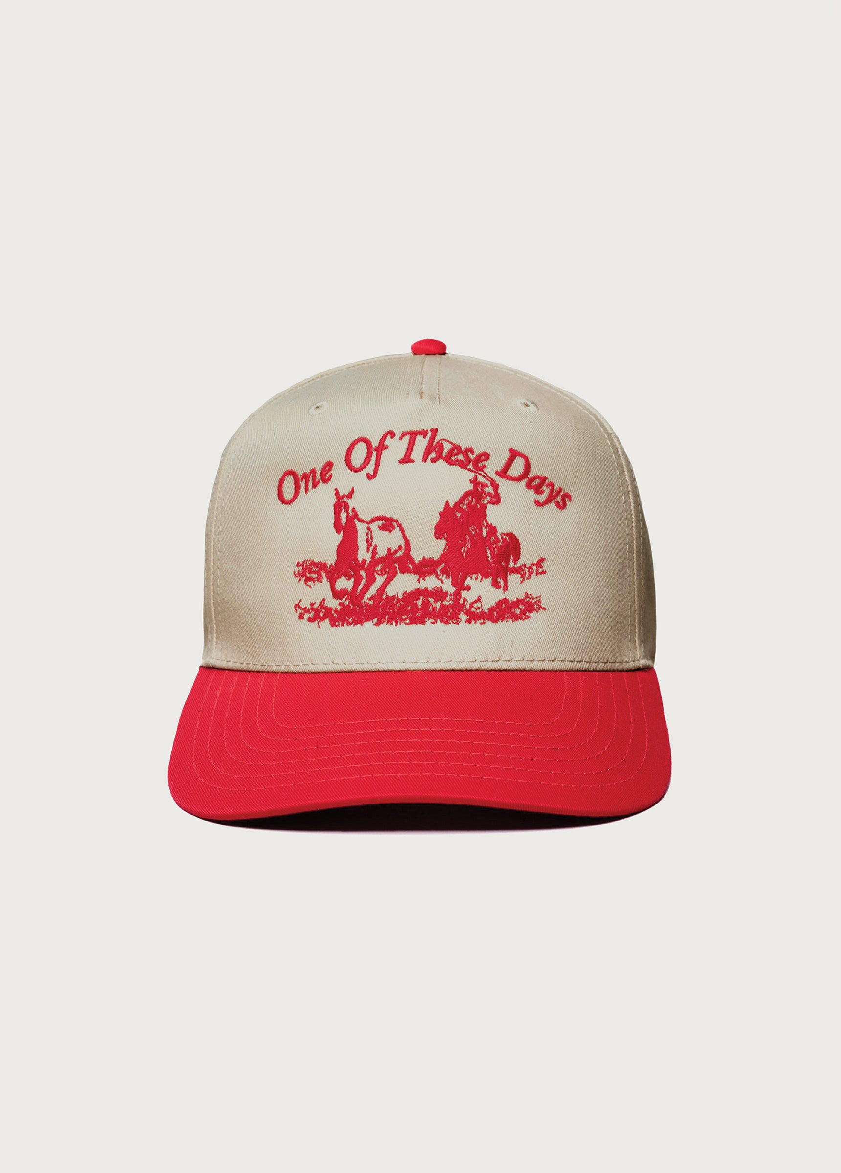 Just For A Moment 5 Panel Hat | Khaki/Red