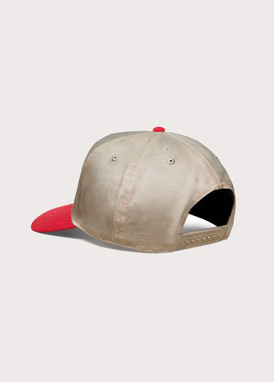 Just For A Moment 5 Panel Hat | Khaki/Red