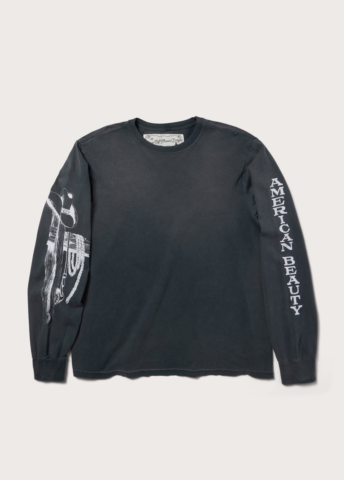 American Beauty Long Sleeve T-Shirt | Sun Faded Black