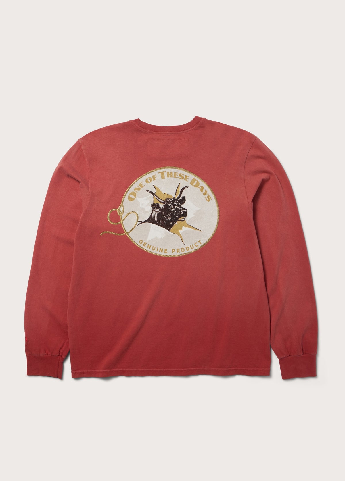 Bull Durham Long Sleeve T-Shirt | Sun Faded Red